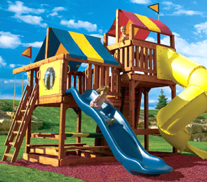 fort tower with slides